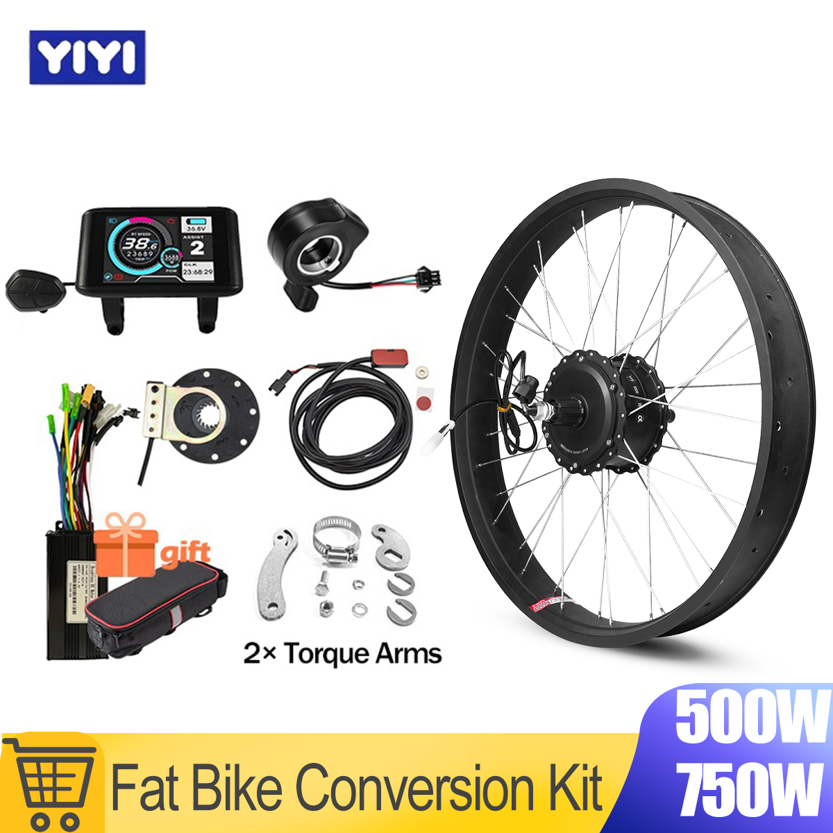 72V 5000W Hub Motor Kit - DIY Fat Tire Snow E-Bike Motor