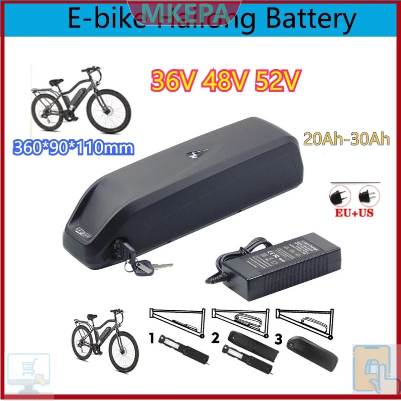 36-48-52V For Motor Electric M - Ebike Battery 48V 20Ah Hailong recension och pris