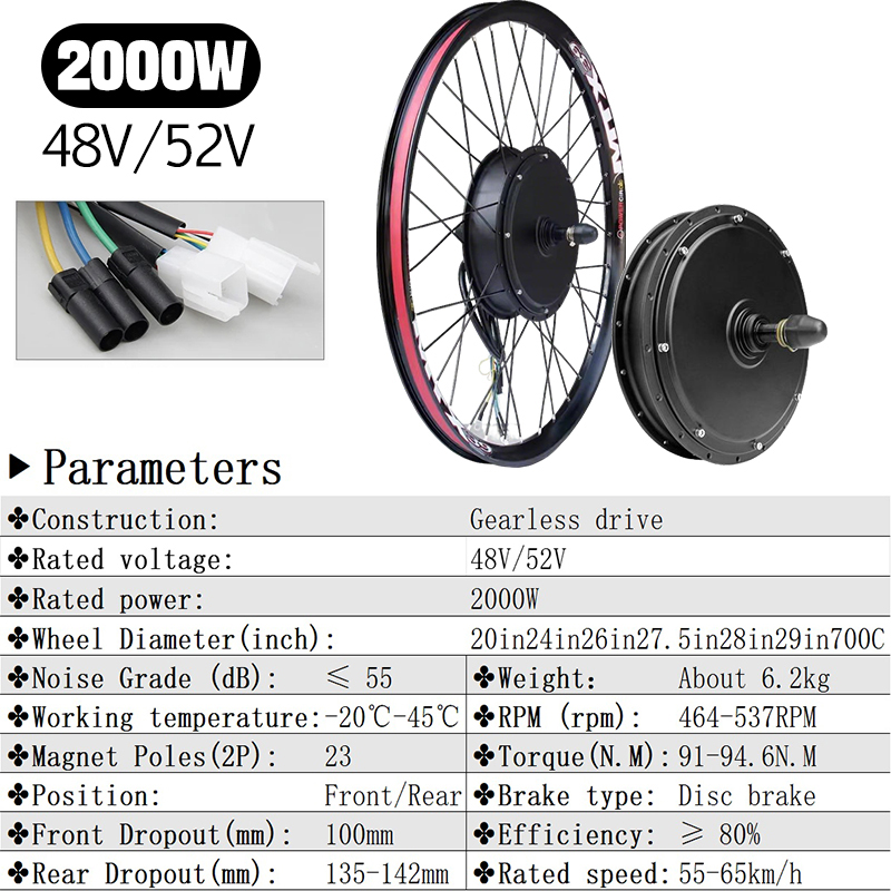 48V 2000W Ebike Conversion Ppa - 72V 5000W Hub Motor Kit recension och pris
